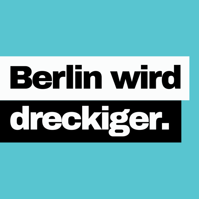 CDU Berlin Müllpolitik Kampagnenmotiv zur CDU Berlin mit Kritik an fehlender Müllvermeidung, Sperrmüllpolitik und ausbleibender Verpackungssteuer